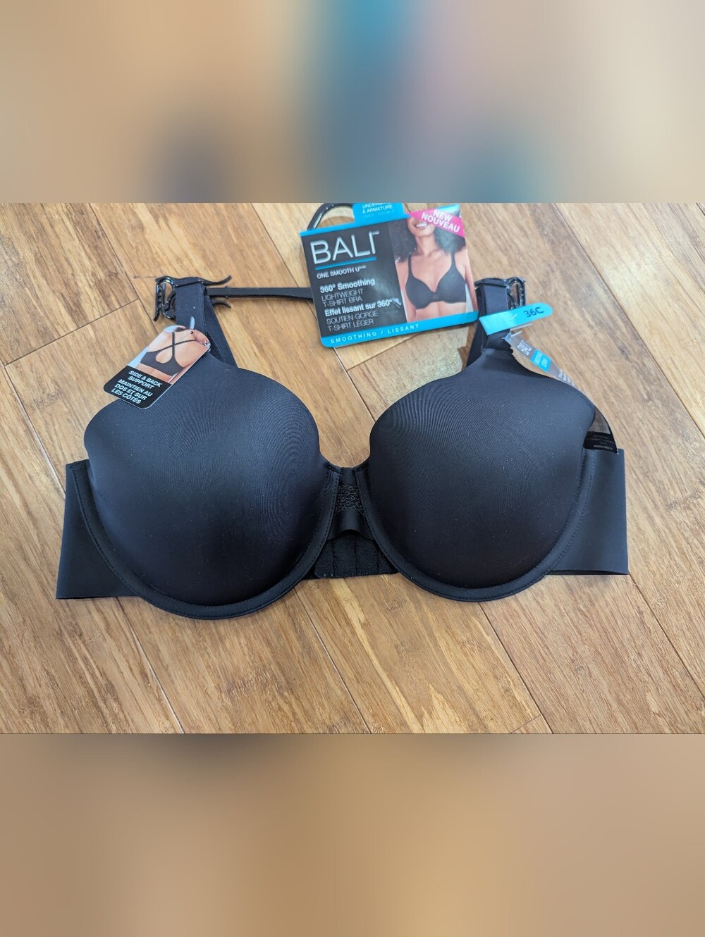 Bali Black Smooth lightweight T-shirt bras. Brand new, underwire.